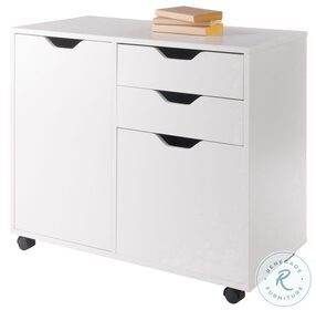 Halifax White 2 Section Mobile Filing Cabinet