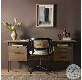 Bina Natural Oak Solid Lauren Home Office Set