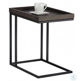 Arden Black And Charcoal C Shaped End Table