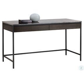 Stamos Light Grey Marble And Charcoal Grey Desk