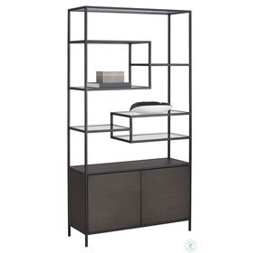 Stamos Charcoal Grey Bookcase