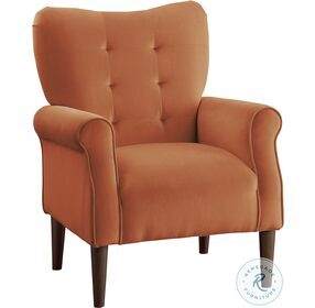Kyrie Orange Velvet Accent Chair