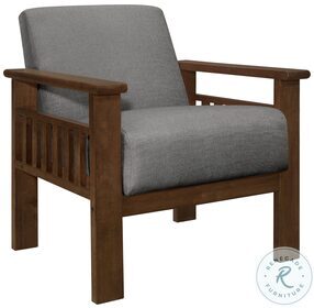 Helena Gray And Walnut Accent Chair with Storage Arms