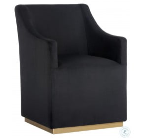Zane Abbington Black Wheeled Lounge Chair