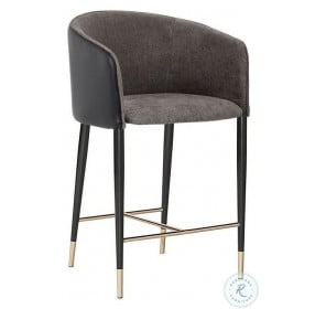 Asher Sparrow Grey And Napa Black Counter Height Stool