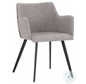 Griffin November Grey And Bravo Cognac Dining Arm Chair