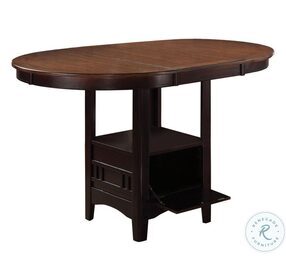 Lavon Light Chestnut and Espresso Extendable Counter Height Dining Table