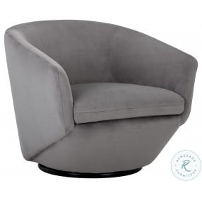 Treviso Antonio Charcoal Swivel Lounge Chair