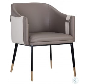 Carter Napa Taupe Dining Arm Chair
