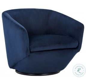Treviso Metropolis Blue Swivel Lounge Chair