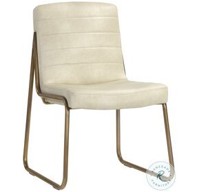 Anton Bravo Cream Faux Leather Dining Chair Set of 2