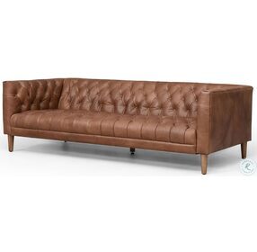 Williams Natural Washed Chocolate Leather Loveseat