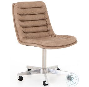 Malibu Natural Wash Mushroom Leather Desk Chair
