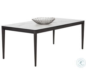 Queens Dark Grey And White 78" Dining Table