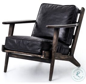 Brooks Rialto Ebony Leather Lounge Chair