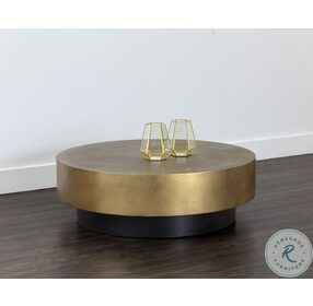 Bernaby Antique Brass and Black Occasional Table Set