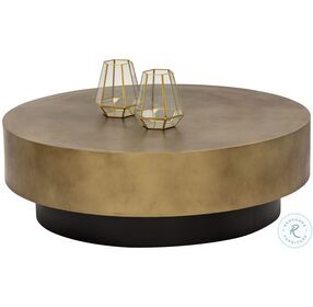 Bernaby Antique Brass and Black Coffee Table