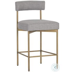 Arena Cement And Antique Brass Steel Counter Height Stool