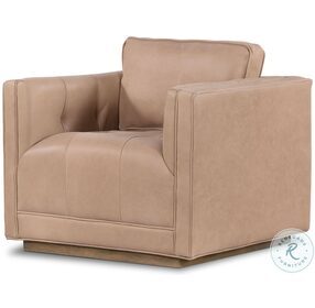 Kiera Palermo Nude Leather Swivel Chair