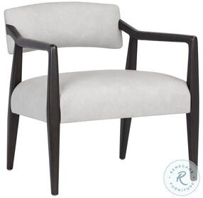 Keagan Saloon Light Grey Leather Lounge Chair