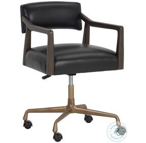 Keagan Cortina Black Leather Adjustable Office Chair