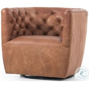 Hanover Heirloom Sienna Leather Swivel Chair