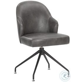 Bretta Overcast Grey Faux Leather Swivel Dining Chair