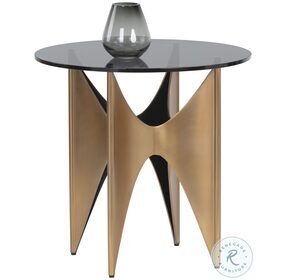 London Smoked And Gold End Table