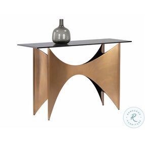 London Smoked And Gold Console Table