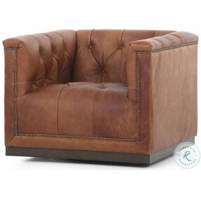 Maxx Heirloom Sienna Leather Swivel Chair