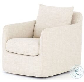 Banks Cambric Ivory Swivel Chair