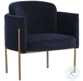 Danny Navy Fabric Richie Lounge Chair