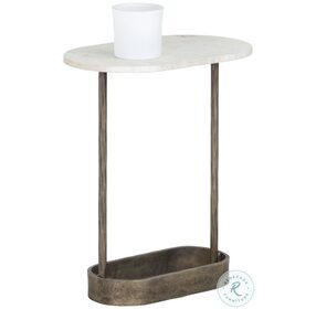Eden White And Antique Brass Side Table