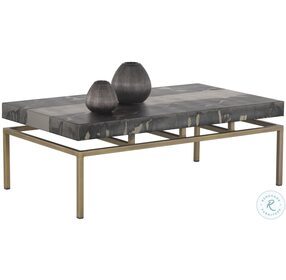 Toreno Silver Lining And Antique Brass Coffee Table