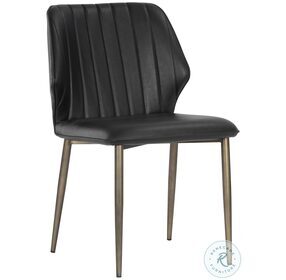 Clinton Bravo Black Faux Leather Dining Chair Set of 2