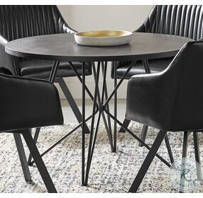 Rennes Black And Gunmetal Dining Table