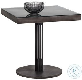 Terry Bronzed Gunmetal And Black Square 30" Bistro Table