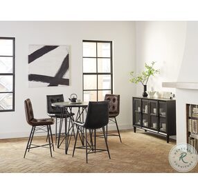 Rennes Black And Gunmetal Counter Height Dining Room Set