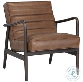 Lyric Vintage Caramel Leather Lounge Chair
