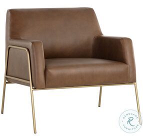 Cybil Vintage Caramel Leather Lounge Chair