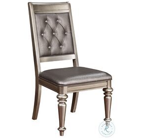 Danette Metallic Platinum Side Chair Set of 2