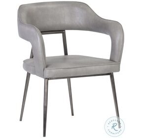 Kenny Bravo Metal Faux Leather Dining Armchair