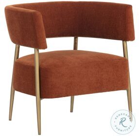 Danny Rust Fabric Maestro Lounge Chair