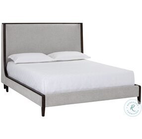 Belfast Heather Grey Fabric Colette King Upholstered Panel Bed