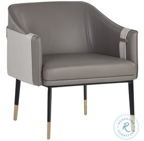 Carter Napa Taupe And Stone Faux Leather Lounge Chair