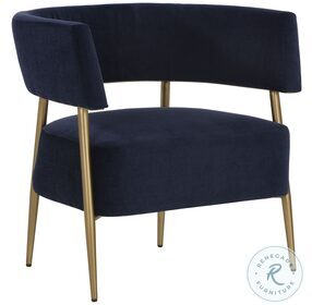 Danny Navy Fabric Maestro Lounge Chair