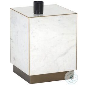 Daines White Marble End Table