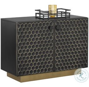 Hive Black And Brass Small Sideboard