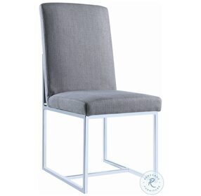 Starlight Grey Matte Velvet Dining Chair Set of 2