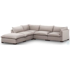 Westwood Bayside Pebble 4 Piece RAF Sectional with Ottoman